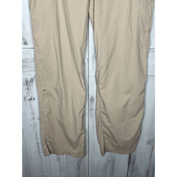 WOMENS COLUMBIA PFG BEIGE STRAIGHT LEG ARUBA ROLL UP‎ NYLON CONVERTIBLE PANTS 12 - Picture 2 of 16